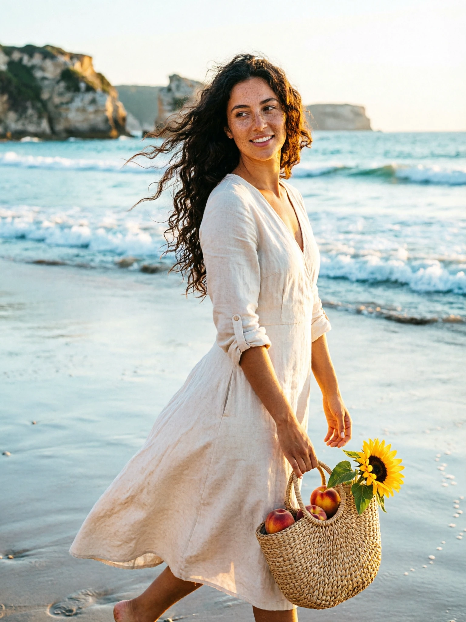 A basket by the sea