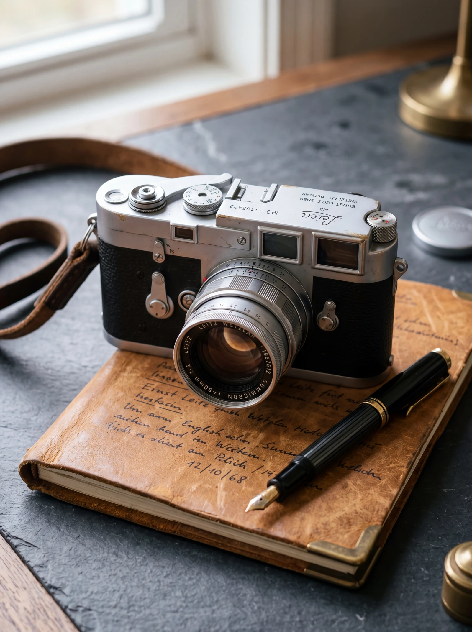 A camera and a travel journal
