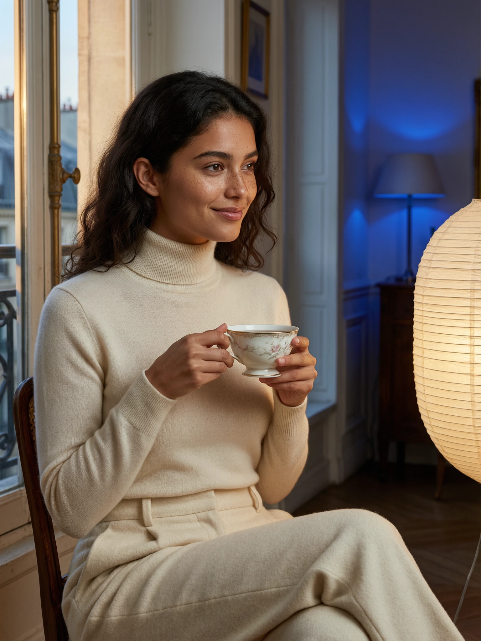 Tea between warm and cool light